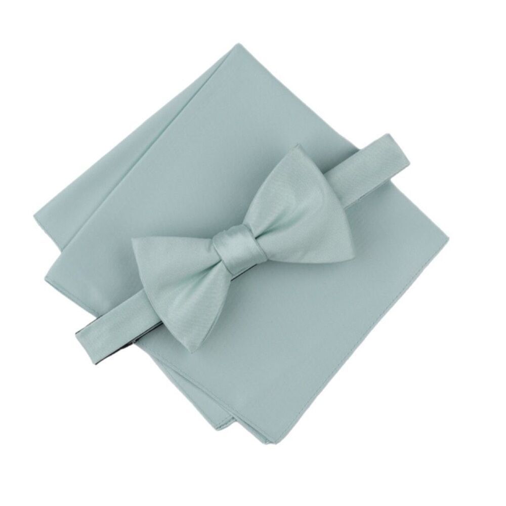 NWT Original Penguin texture satin bow tie and pocket square set in the color Mi